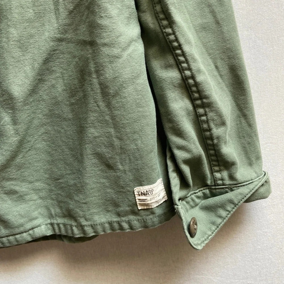 TNA Aritzia  Military utility button up patch cotton shirt Sz XS - Picture 6 of 11